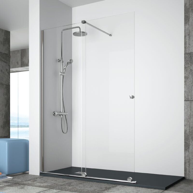 

Kassandra - Frontal de ducha fijo + Puerta Corredera con tirante VOLARÉ CON DECORADO (FIJO DERECHA) 105 - 110 cm Sin Lateral Fijo