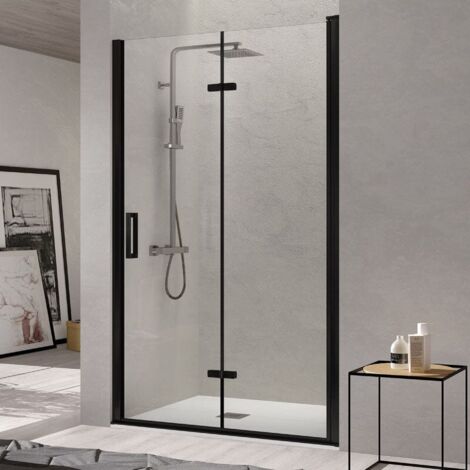 Frente de ducha plegable NARDI negro 80-84  cm