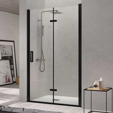 Frente de ducha plegable NARDI negro 80-84 cm