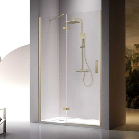 Frente de ducha plegable NARDI oro cepillado 70-74  cm