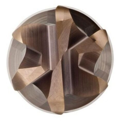 Fresa a candela S536 D.10mm R.2mm Lunghezza totale 75mm Lunghezza taglienti 10mm HM TiSiN 25 gradi