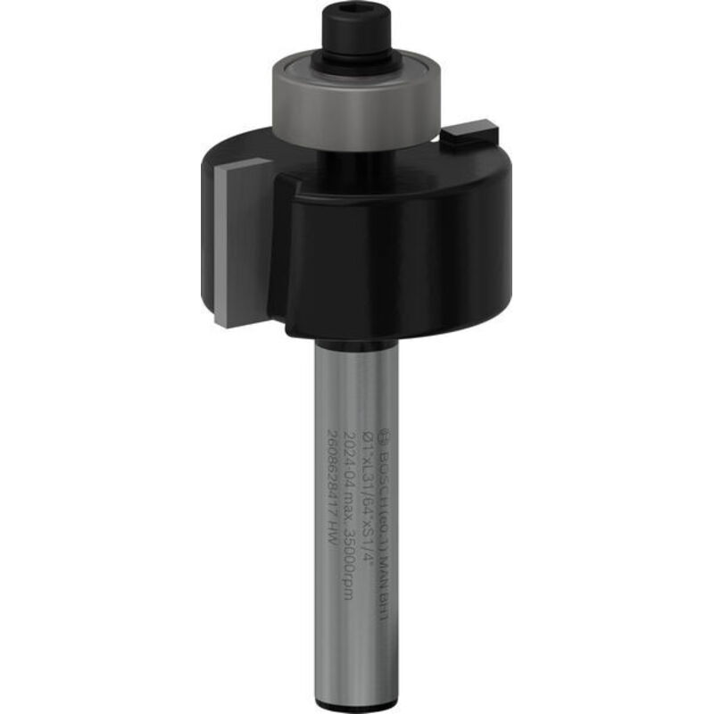 Fresa a spianare, 1/4 di pollice, D1 25,4 mm, L 12,7 mm, G 54 mm