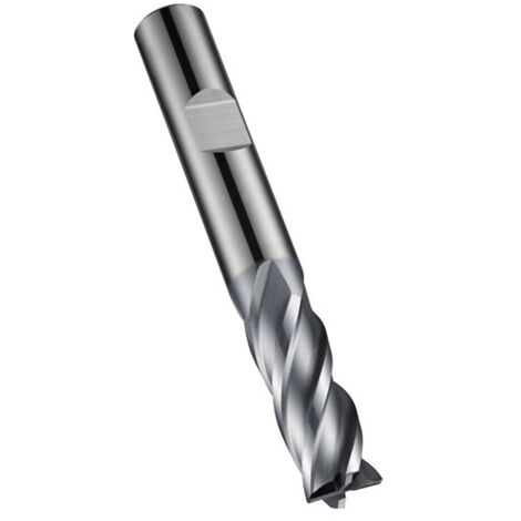 Fresa a spianare S814HB DIN 6527L D.12mm Lunghezza totale 83mm Lunghezza taglio 26mm HM AlCrN
