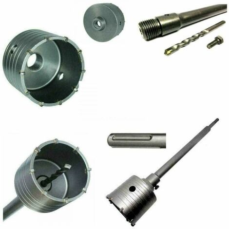 FRESA A TAZZA 130mm CAROTATRICE CON ASTA SDS MAX 35cm  CALCESTRUZZO CEMENTO