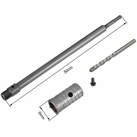 Fresa A Tazza 35 Mm Asta Prolunga 50 Cm Per Trapano Attacco Sds Plus