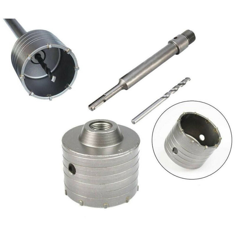 Trade Shop Traesio - Fresa a Tazza 65mm Carotatrice Con Asta Sds Plus 90mm Calcestruzzo Cemento -