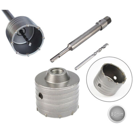 Fresa A Tazza 80mm Carotatrice Con Asta Sds Plus 90mm Calcestruzzo Cemento