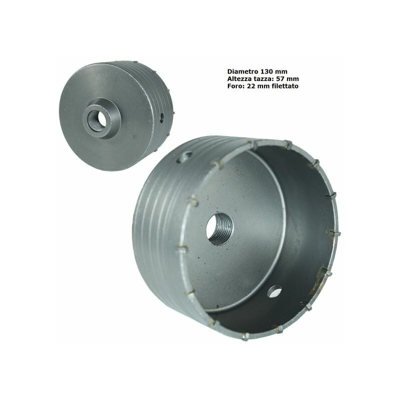 Fresa carotatrice a tazza 130 mm per muro frese