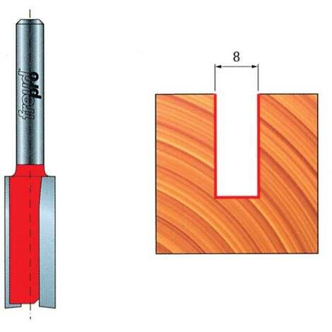 Fresa Cilindrica a Taglienti Diritti per trapano - Ø8xh19 mm - 04-11506