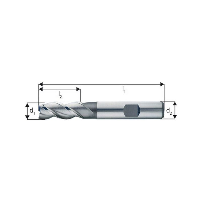 

Forum - Fresa cilíndrico corta, tipo W, acero corte rápido - 8% cobaltoo, superficie brillantee - corte central, para aluminio, Ø d1 - k10 : 4 mm