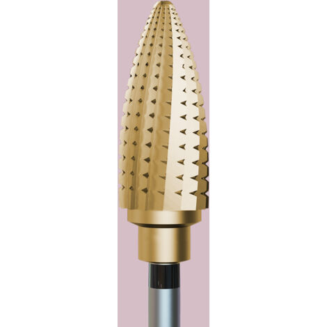 Fresa con punta in metallo duro per titanio con rivestimento in oro - cono molto collezionabile