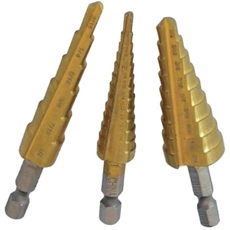 FRESA CONICA A GRADINI HSS IN SET 3 pezzi