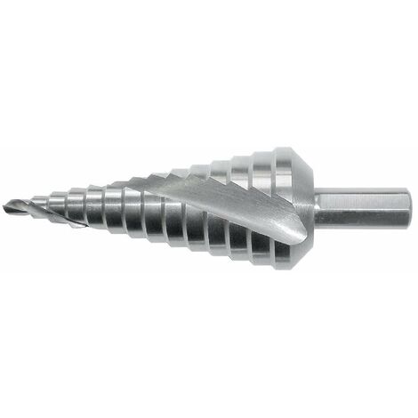 Fresa conica a gradini in acciaio per la foratura della lamiera con gambo di Ø 10 mm -4÷20 mm