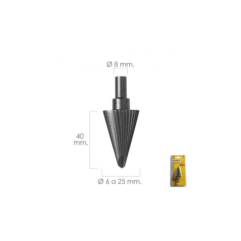 

Fresa conica hss Ø 6-25 mm. para taladro / fresadora