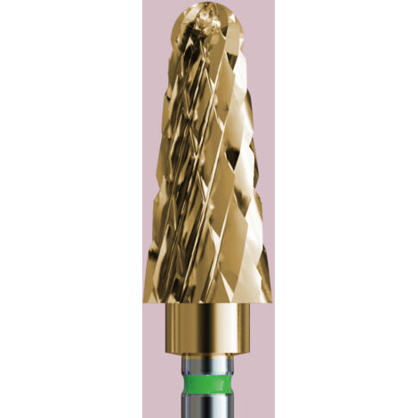 Fresa de carburo para acrílico y gel con recubrimiento de oro - cono recolector