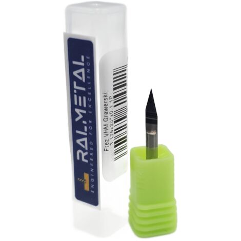 Fresa de grabado VHM de 1/8" (3,175 x 30° x 38 x 0,1 mm) 1 unidad