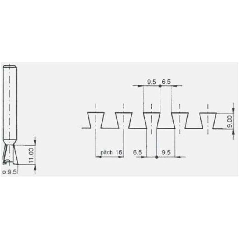 Fresa cola de milano md D.9,5 -