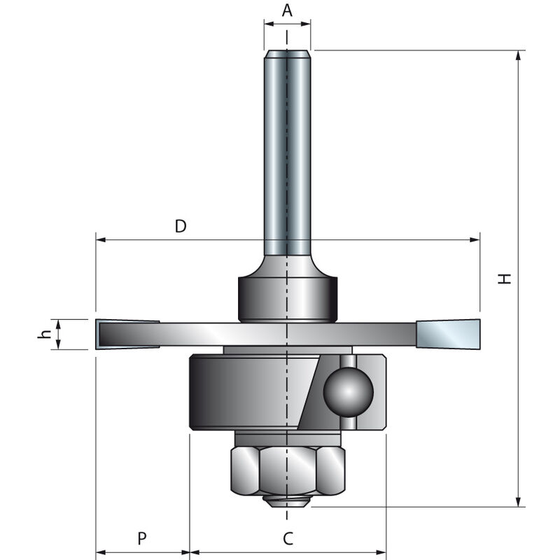 Fresa de ranura con rodamiento Freud 50,8 H3,97/60,3 Q8 Z3 - F03FR02146 -63-60908P