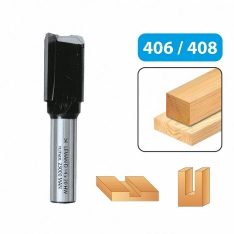 Fresa de ranurar recta HM - D. 25 mm L.U. 20 mm L.T. 55 mm Q. 6 mm - Carburo - LEMAN - 406.725.00