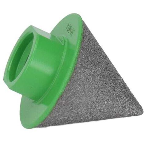Fresa diamantata verde per smussatura M14, un utensile semplice con angolo di base di 60° per lucidatura e sagomatura (38 mm).