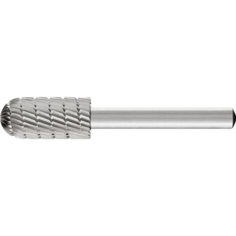Fresa en varilla de 6 mm, de acero - corte rápido, forma esférico cilíndrico C, dentado 3, forma : C 1225, Ø de la cabeza 12 mm