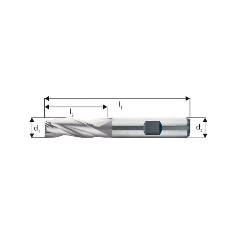 

Fresa frontal, acabado 3Z, corta tipo N, acero - corte rápido - - 8% cobaltoo, sin recubrimiento, Ø d1 - e8 : 12,0 mm, longitud. total l1 83 mm