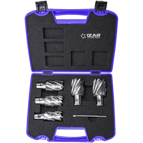 Fresa Hueca HSS-Xt Maquina Electromagnetica Universal - 4060 - Set Azul 24-26-28-30-32 mm IZAR