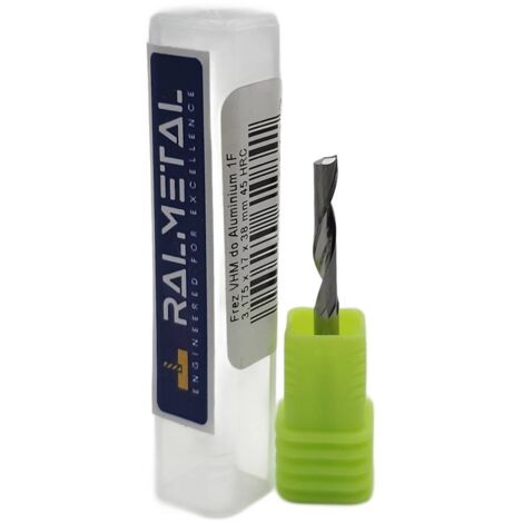Fresa in metallo duro integrale 1 tagliente per alluminio 3.175 x 17 x 38 mm