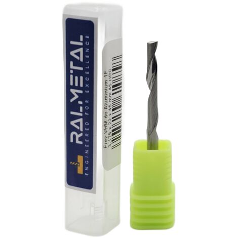 Fresa in metallo duro integrale 1 tagliente per alluminio 3.175 x 22 x 45 mm