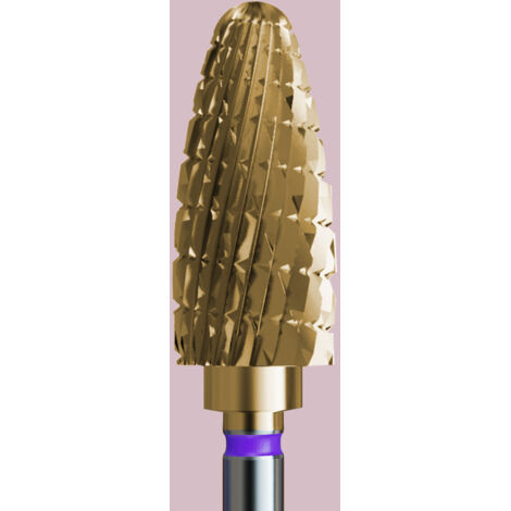 Fresa in metallo duro per ibridi e gel con rivestimento in oro - delicata pigna