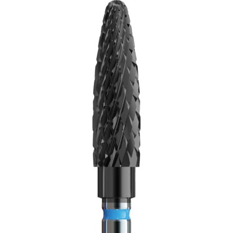 Fresa in metallo duro per ibrido, gel e acrilico con rivestimento nero - cono standard