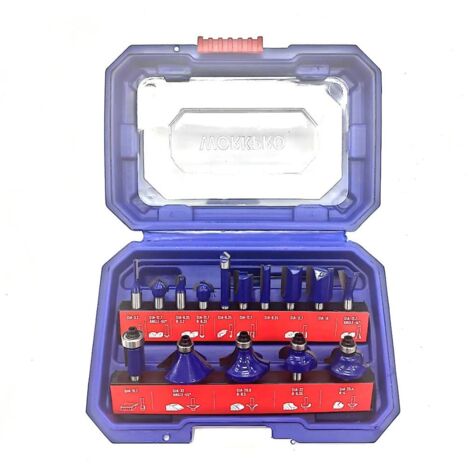Fresa para madera 6,35mm, juego 15 piezas. workpro