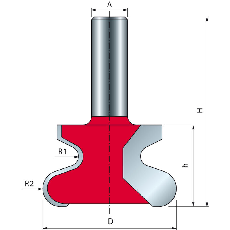 Fresa per impugnatura Freud 47 H28,7/66,7 Q12 Z2
