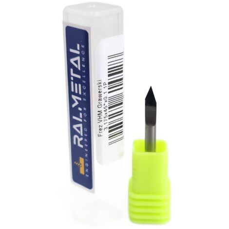 Fresa per incisione in metallo duro integrale 3,175 x 45° x 0,1 mm 1P