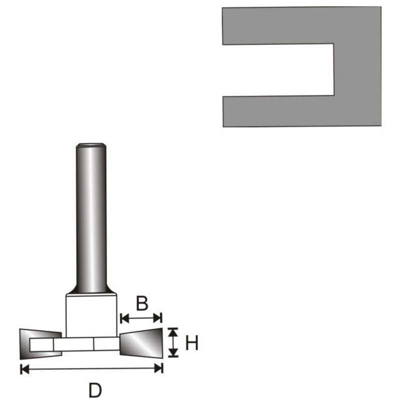 Fresa per scanalature a T T8 D32 H6,35 L9,4MM