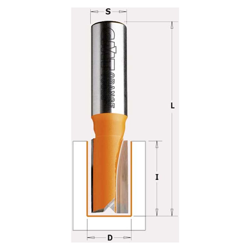 

CMT - Fresas de corte recto para canales, serie corta - Diámetro corte: 10mm – Largo corte: 20mm – Diámetro mango: 6mm