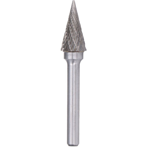 Fresa rotativa de carburo MX1225, 2 filos, 6 mm de diámetro, YG8, punta cónica