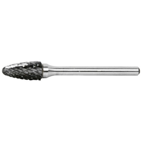 Fresa Rotativa Metal Duro Dentado Cruzado Árbol Punta Redondeada Ø 6mm - Largo corte 13mm - L 45mm