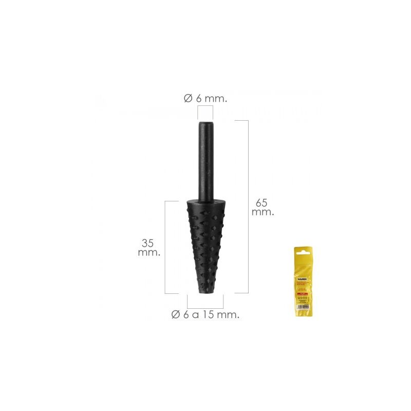 

Fresa rotativa para madera conica Ø 6 a 15 mm. para taladro / fresadora