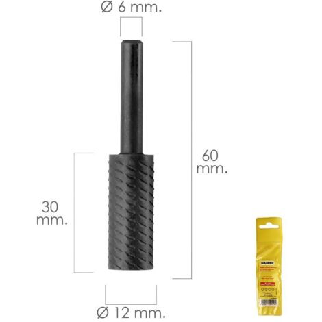 Fresa Rotativa Para Metal Cilindrica Ø 12 mm. Para Taladro / Fresadora