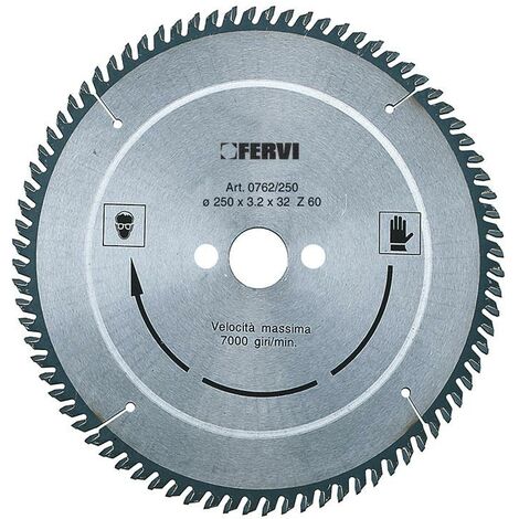 FRESA SIERRA CON DENTADO DE METAL DURO PARA ALUMINIO Y PLASTICOS Ø 300mm FERVI 0762/300