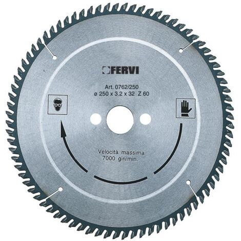 FRESA SIERRA CON DENTADO DE METAL DURO PARA ALUMINIO Y PLASTICOS Ø 300mm FERVI 0762/300