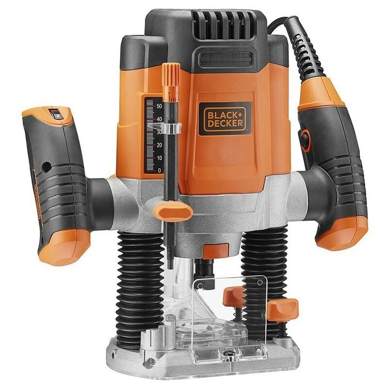 

BLACK&DECKER KW1200E-QS - Fresadora eléctrica 1200W mandril de 6-6.35-8mm con 2 accesorios