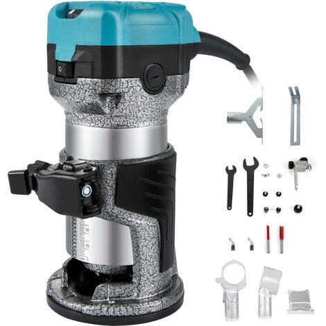 Fresadora de madera Mophorn 710W con tres pinzas, base fija, carcasa de aluminio, 13000 - 33000 r/min