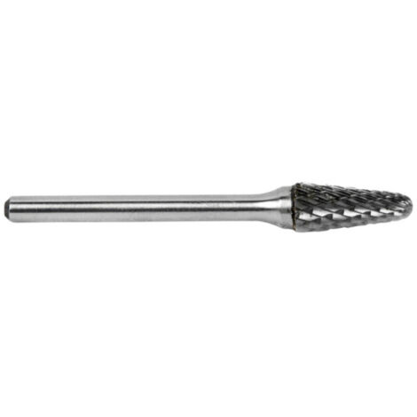 Fresas Rotativas Metal Duro Dentado Cruzado Punta Cónica con Radio                                                          Ø 12mm - Largo corte 30mm - L 75mm