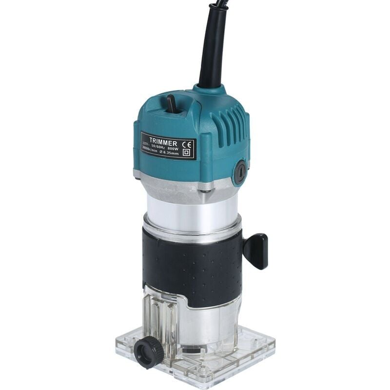 Image of Fresatrice per rifiniture 220V 800W 30000r/min con guida per bordi di base trasparente Fresatrice elettrica per laminato in legno Fresatrice palmare