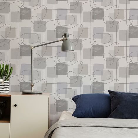 Fresco Grey Abstract Lines Wallpaper (Was £14)