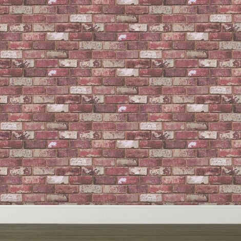 Fresco Industrail Brick Wall Red Wallpaper (Was £13)