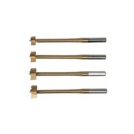 Frese Forstner/Punte svasatrici per legno rivestite in titanio set 4 pezzi in contenitore