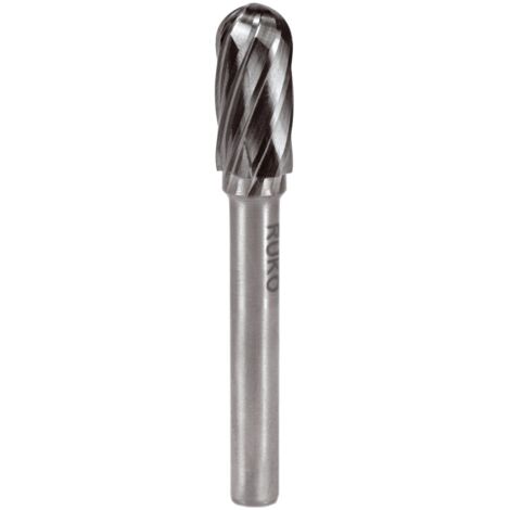 Frese in metallo duro semisferiche RUKO (Ø 6 mm) per alluminio, alta precisione.
